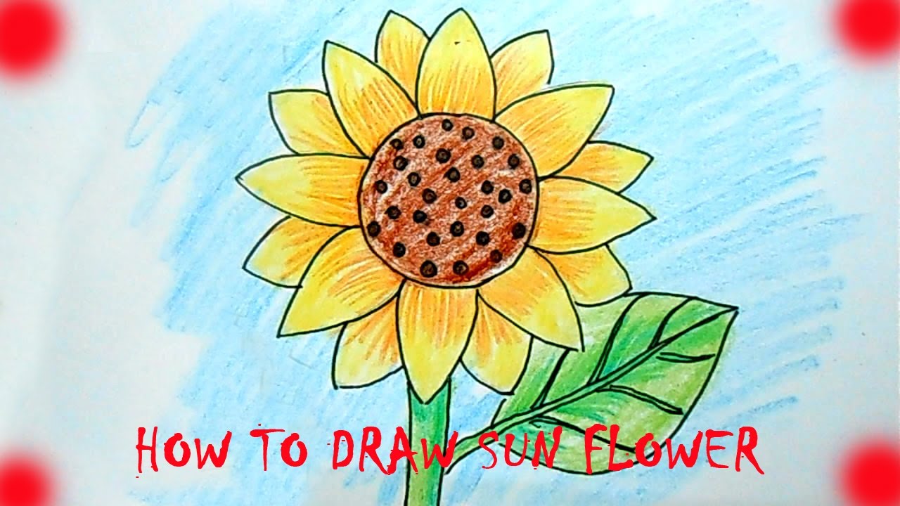 1280x720 How To Draw Sun Flower - Sun Drawing For Kid
