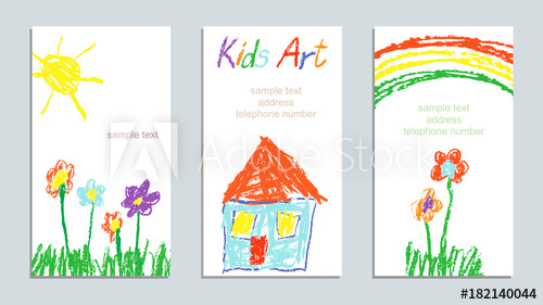 500x281 Wax Crayon Like Child`s Hand Drawing Art House, Grass, Colorful - Sun Drawing For Kid