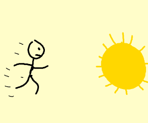 300x250 Kid Chasing The Sun Drawing - Sun Drawing For Kid