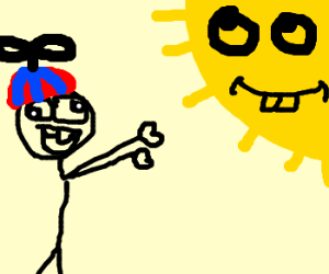 300x250 Retarded Kid Catching The Sun Drawing - Sun Drawing For Kid