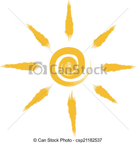 448x470 Abstract Sun Drawing Isolated On White Background - Sun Drawing Images