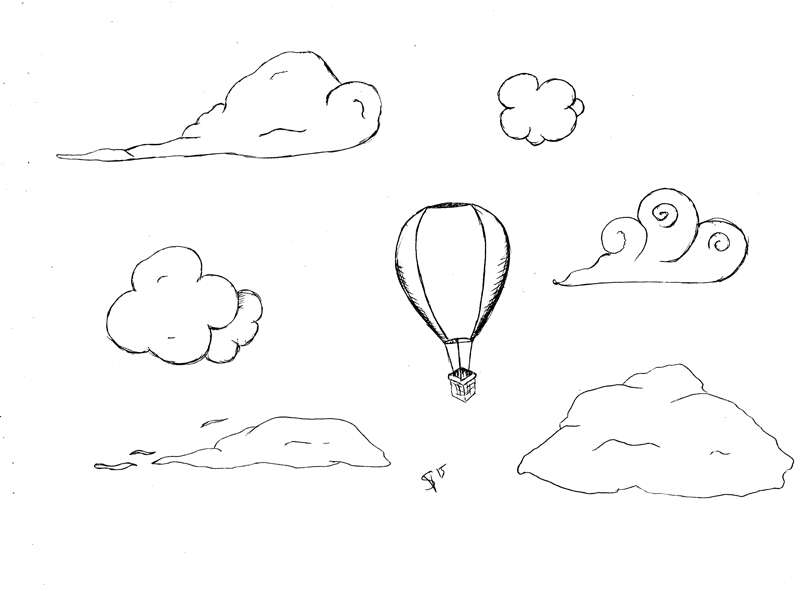 811x591 Drawn Clouds Sun Drawing - Sun Drawing Pictures