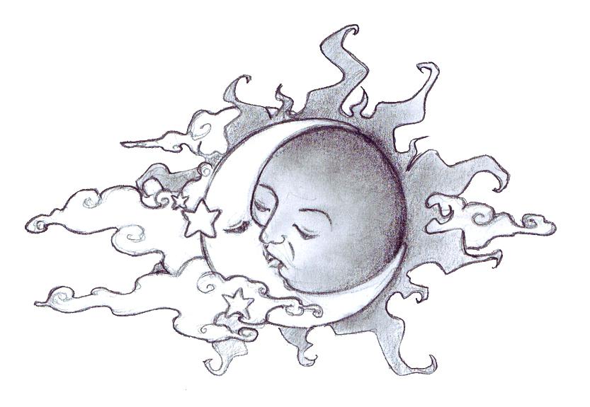 833x575 Sun And Moon Drawings Easy - Sun Drawing Pictures