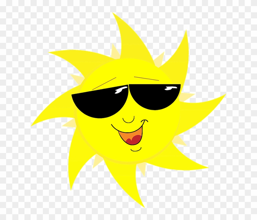 840x719 Smiling Sun With Sunglasses Vector Drawing - Sun Drawing Png