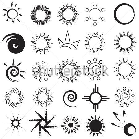 450x448 Set Of Abstract Sun Tattoo Designs Tat Ideas Sun - Sun Drawing Tattoo