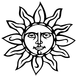 300x300 Sun With Face Sticker - Sun Drawing With Face