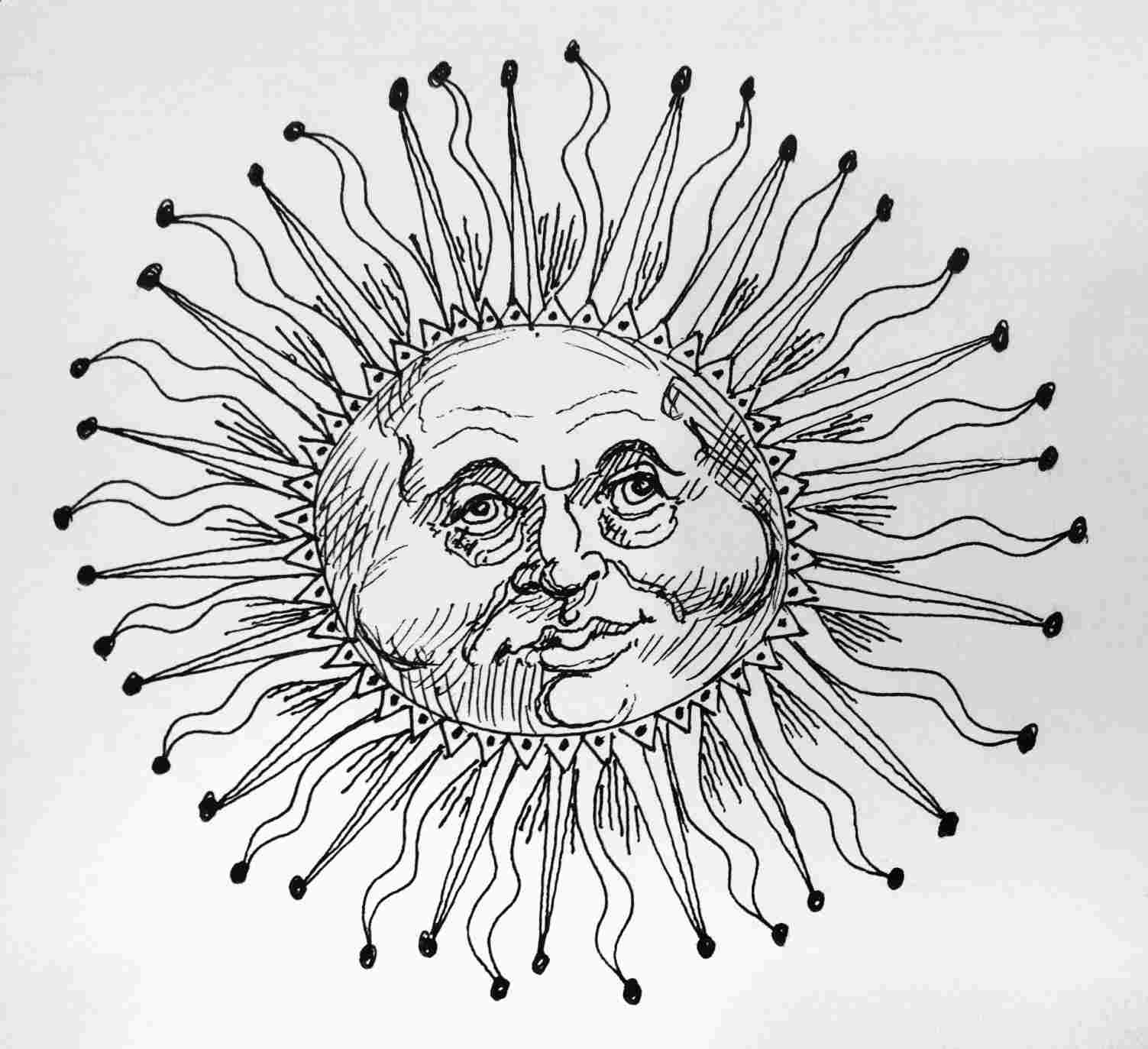 1503x1373 Vintage Sun Drawings Face Clip Art Old Fashioned With Decoupage - Sun Drawing With Face