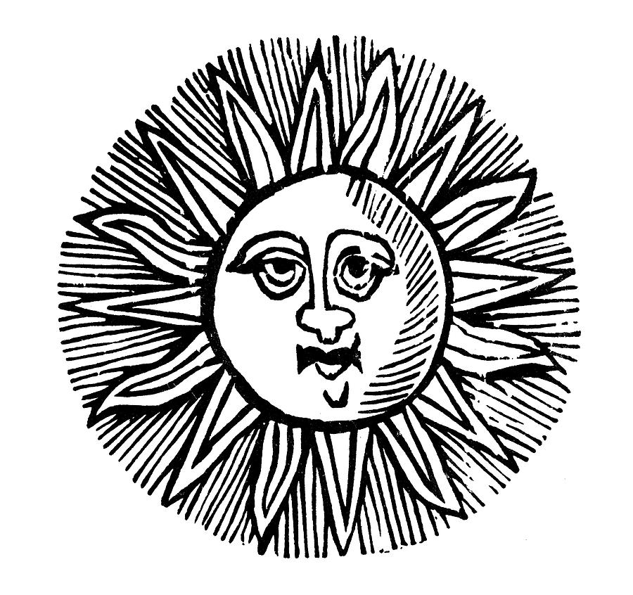 900x846 Sun Face, Decorative Painting - Sun Face Drawing