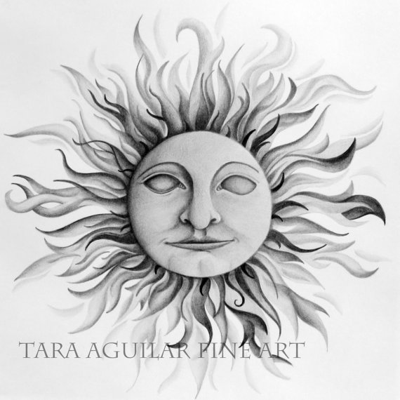 570x570 sun face drawing, sun face art, black and white drawing, sun face - Sun Face Drawing