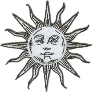 300x296 Sun Face Embroidered Iron On Patch - Sun Face Drawing