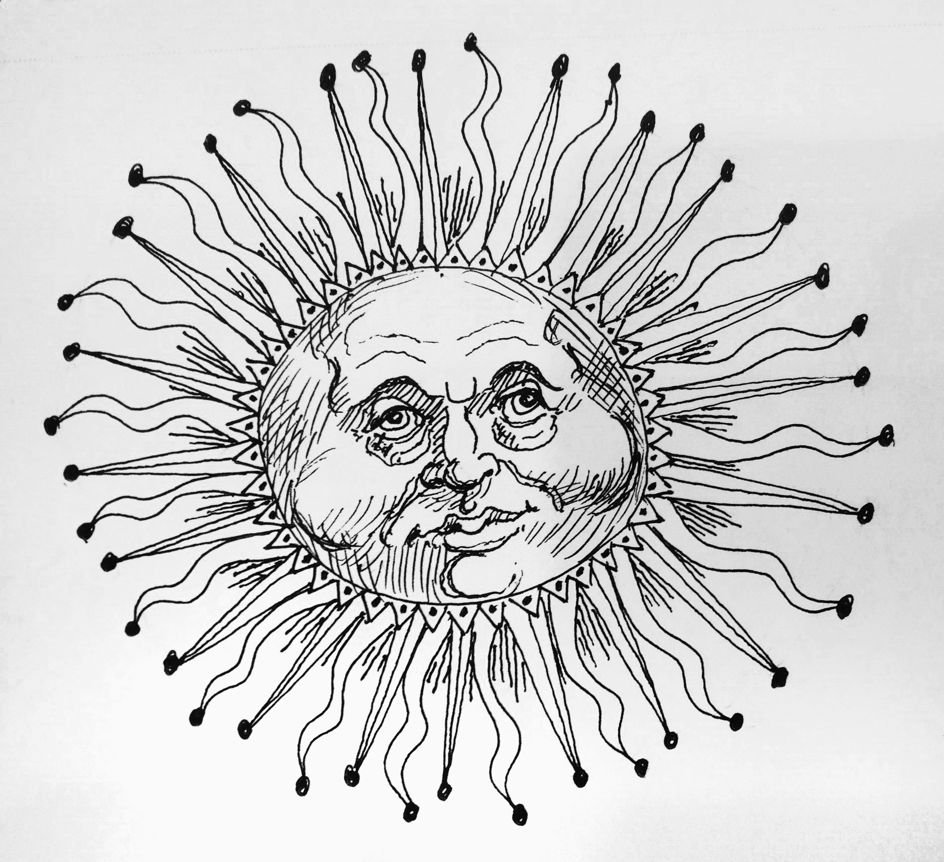 1903x1738 Sun Redux Tom Webber Artist Portraits And More - Sun Face Drawing. 