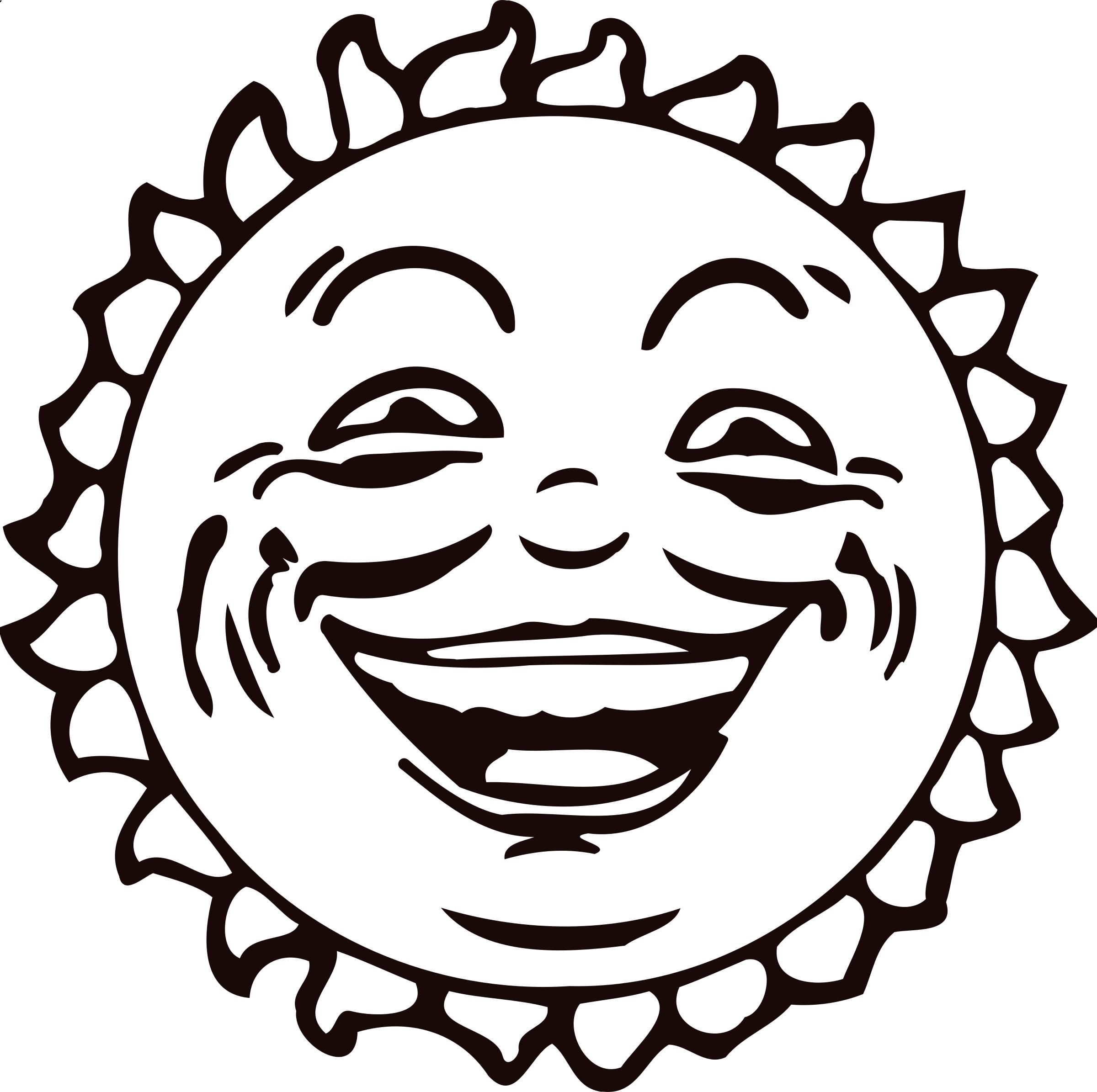 2400x2390 Sun Face Icons Png - Sun Face Drawing