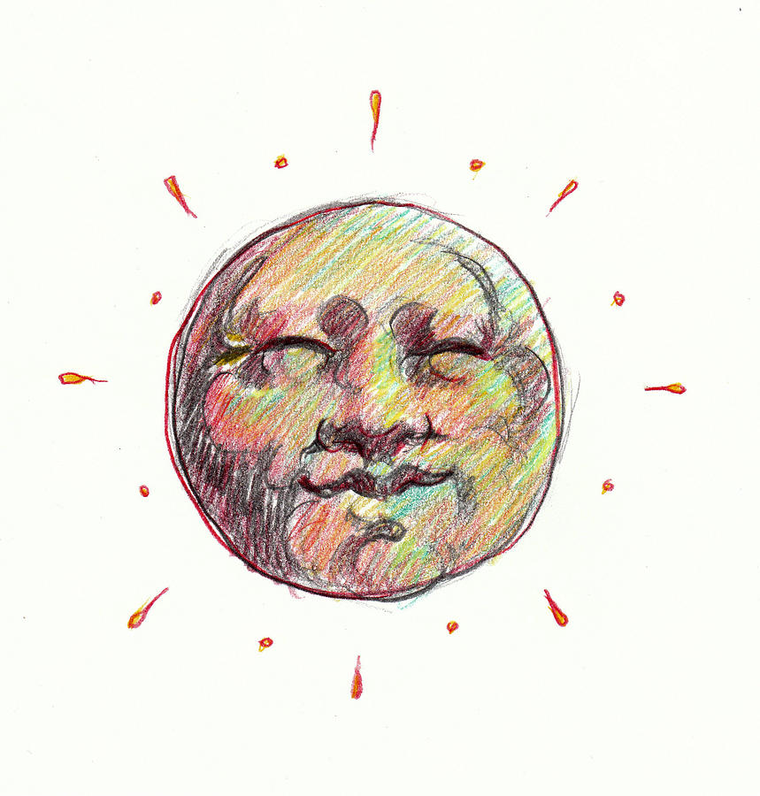 859x900 Sunface Drawing - Sun Face Drawing
