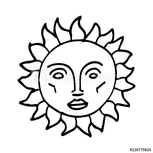 Sun Face Drawing at PaintingValley.com | Explore collection of Sun Face ...