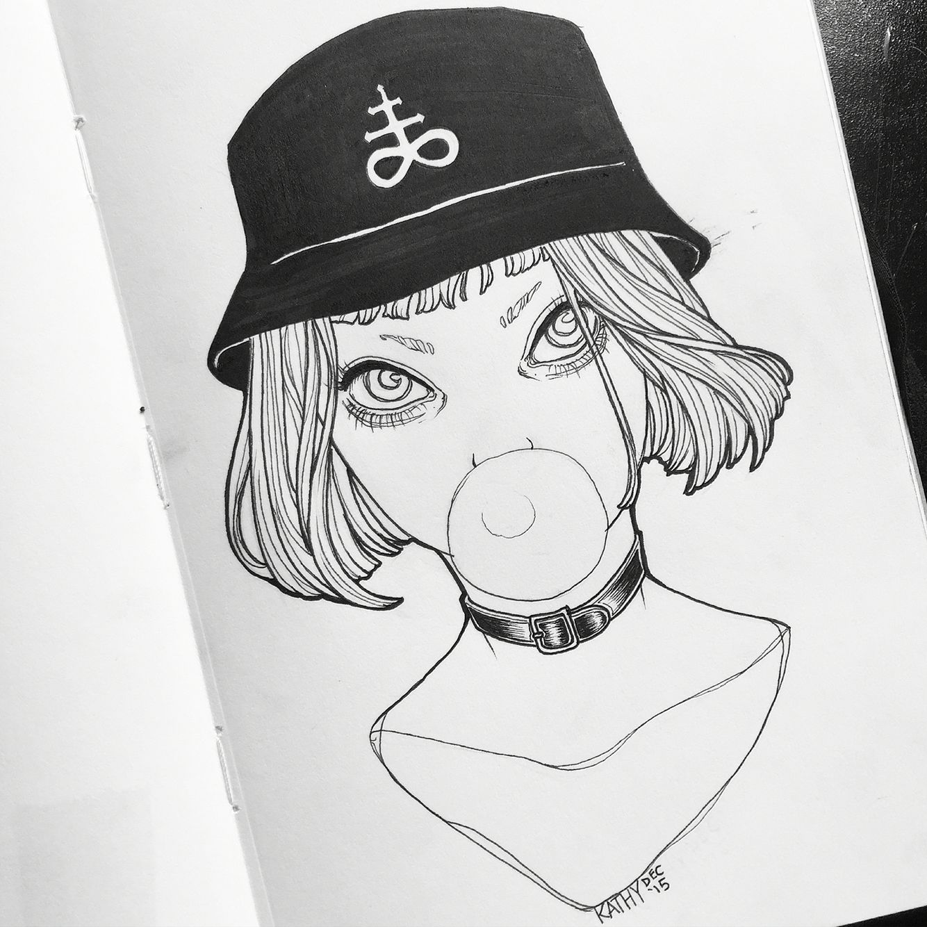 1334x1334 Girl In Bucket Hat My Drawings And Art In Art, Drawings - Sun Hat Drawing