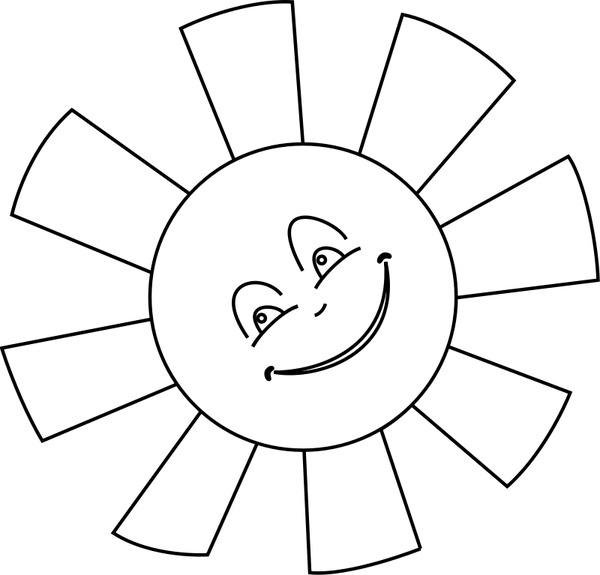 600x575 Sun Line Art Free Vector In Open Office Drawing - Sun Line Drawing