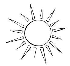 231x219 Simple Sun Drawing Black And White - Sun Line Drawing