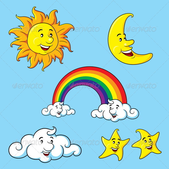 590x590 Night Sky Clipart Sun Moon Star - Sun Moon And Stars Drawing