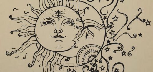 520x245 Stars Art Drawing - Sun Moon And Stars Drawing