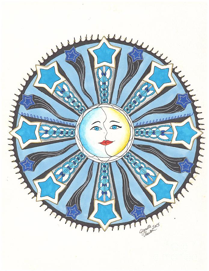 695x900 Sun Moon And Stars Drawing - Sun Moon And Stars Drawing