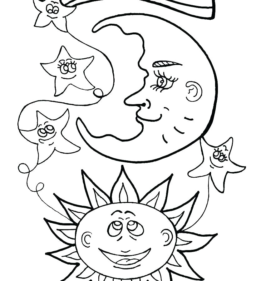 820x900 Sun Moon Colouring Pages Sun Moon And Stars Colouring Pages - Sun Moon And Stars Drawing