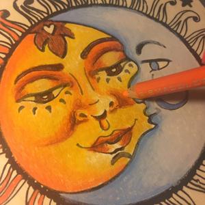 300x300 coloring board sun and moon celestial x wooden board - Sun Moon Drawing