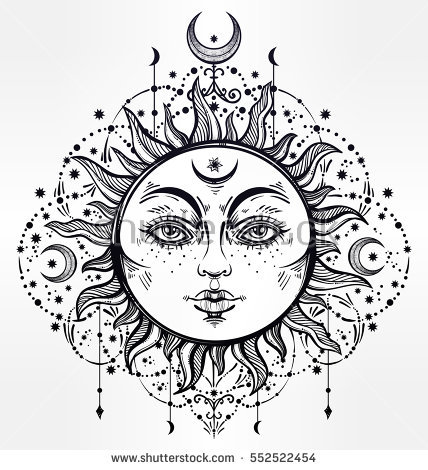 Sun Moon Drawing at PaintingValley.com | Explore collection of Sun Moon ...