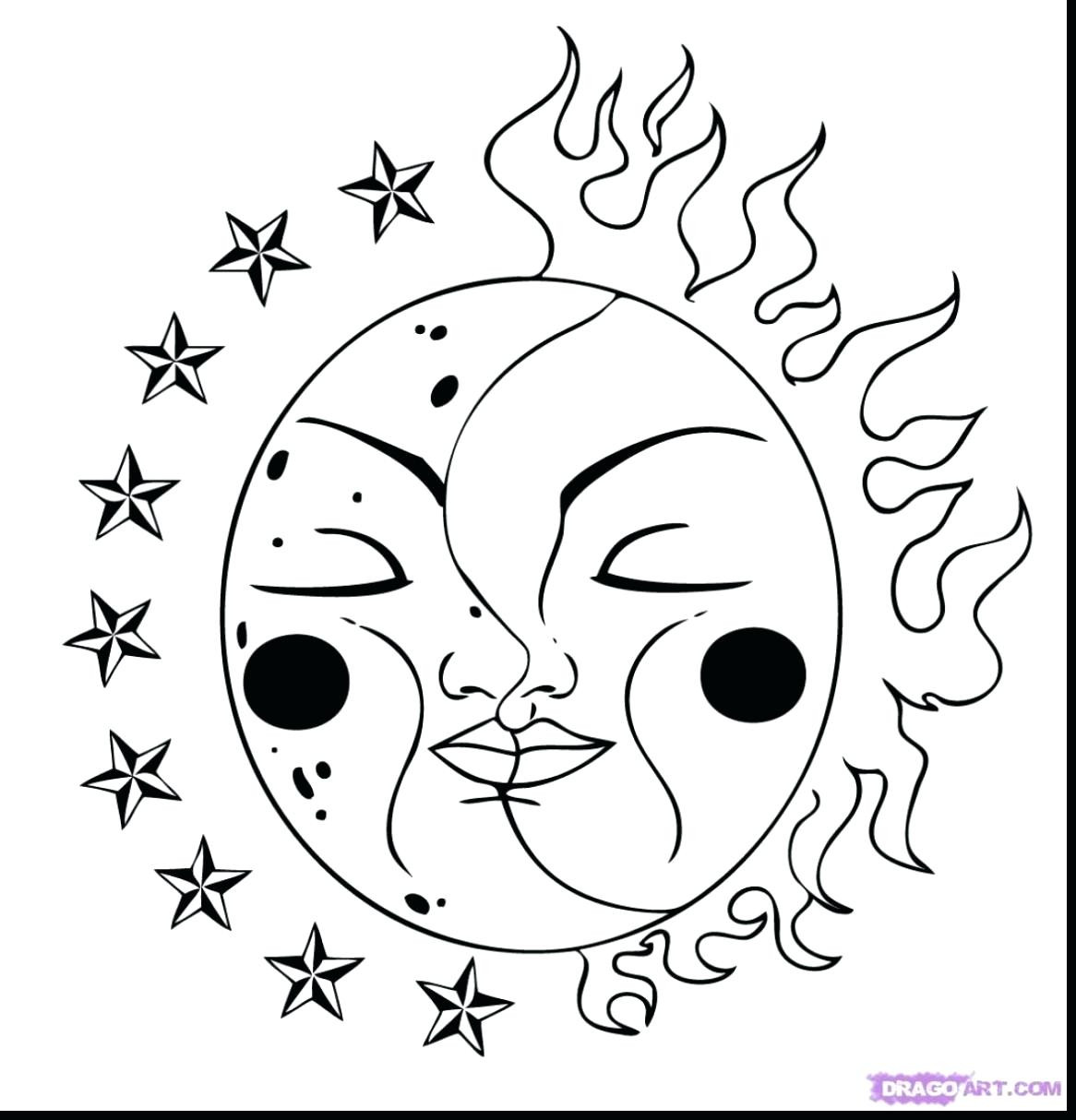 1166x1214 Sun Moon And Stars Drawing Coloring Pages Jennymorgan Image - Sun Moon Drawing