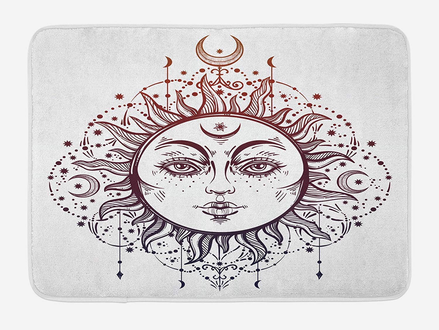 1500x1128 Sun Moon Bath Mat, Boho Sun Figure Hand - Sun Moon Drawing