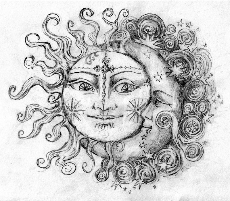 800x700 Sun And Moon Coloring Pages Coloring Pages - Sun Moon Drawing