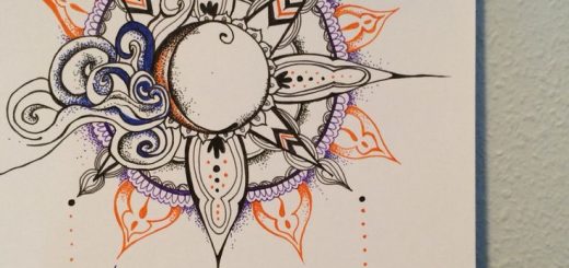 520x245 Sketchbook Art Drawing - Sun Moon Drawing