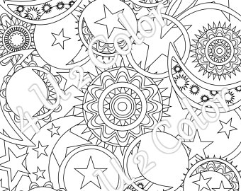 340x270 star member adult coloring - Sun Moon Stars Drawing