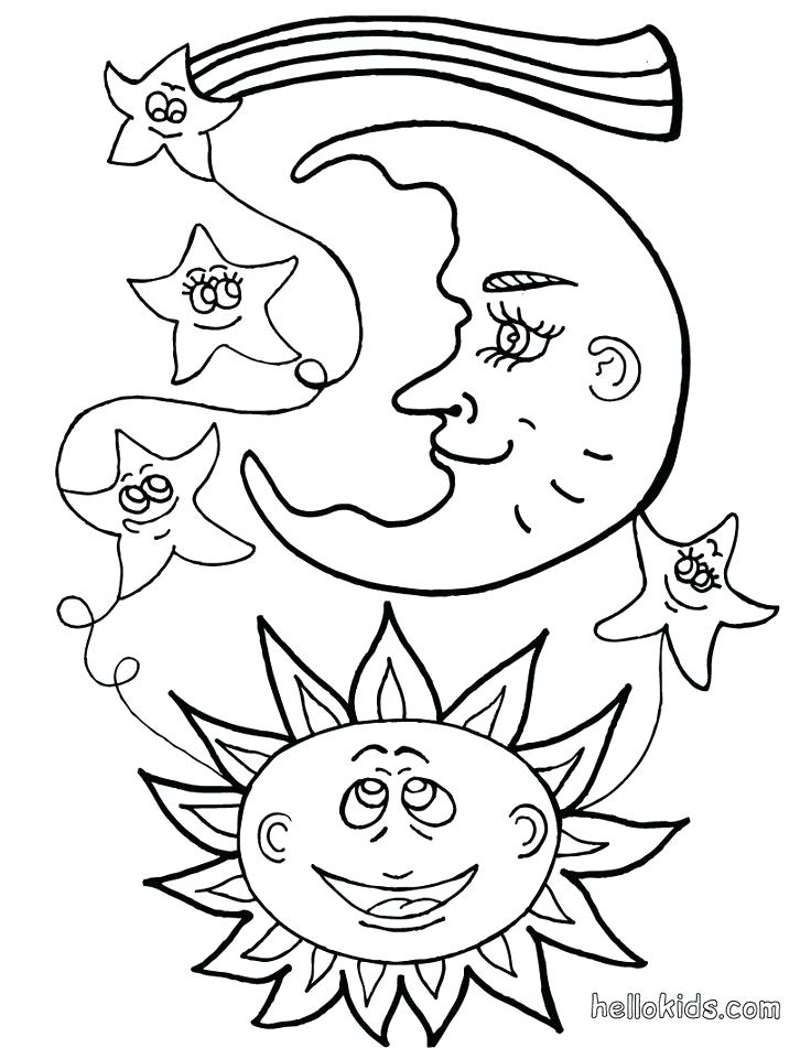 736x951 Sun And Moon Coloring Pages Best Sun Moon Stars Images On Coloring - Sun Moon Stars Drawing