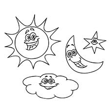 230x230 Sun Coloring Pages - Sun Moon Stars Drawing