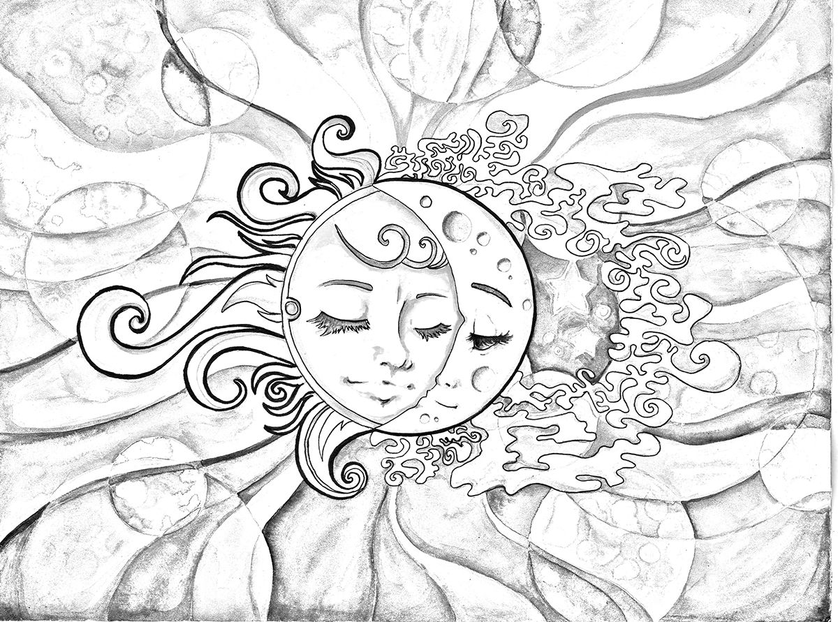 1200x891 Sun Moon And Stars Drawing Coloring Pages Jennymorgan Image - Sun Moon Stars Drawing
