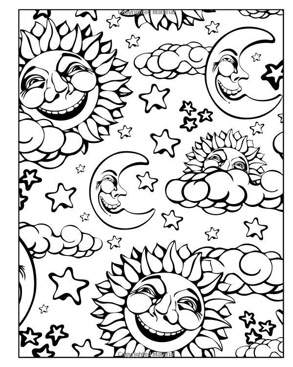600x750 Sun Moon Star Coloring - Sun Moon Stars Drawing