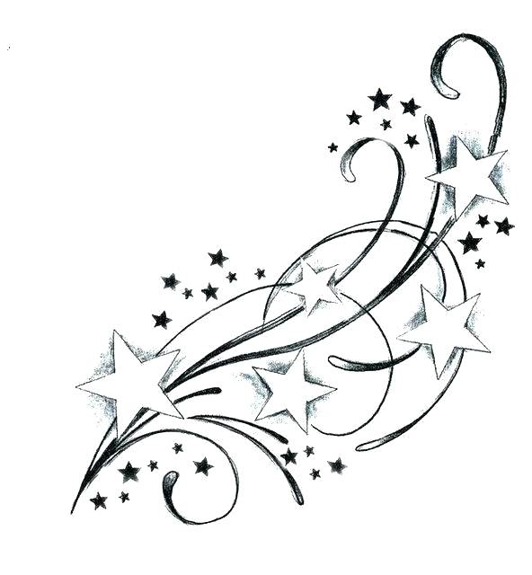 592x640 Sun Moon Stars Colouring Pages Coloring Sheet Outstanding Shooting - Sun Moon Stars Drawing