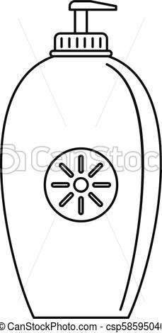 229x470 Sun Lotion Dispenser Icon, Outline Style Sun Lotion Dispenser - Sun Outline Drawing