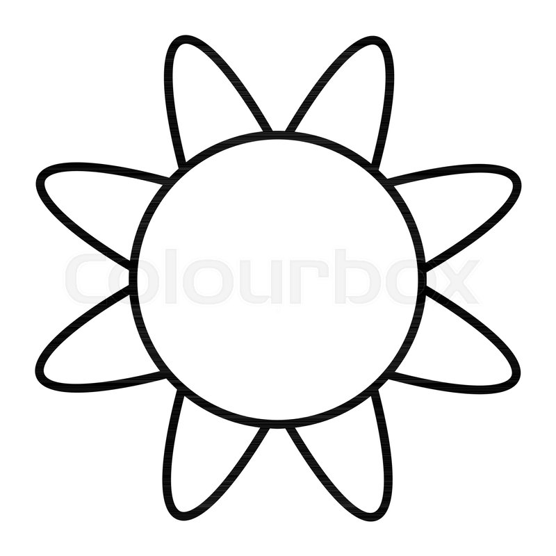 800x800 sun thin line icon stylized sun stock vector colourbox - Sun Outline Drawing