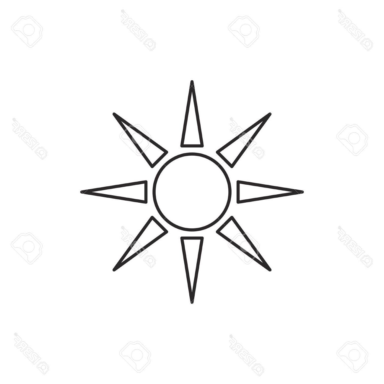 1300x1300 Best Hd Sun Icon Outline Vector Contour Isolated On White - Sun Outline Drawing