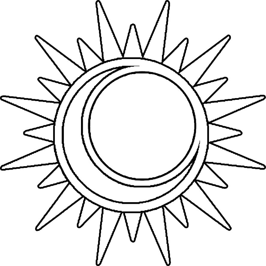 887x887 Free Printable Moon Coloring Pages For Kids Symbols Sun, Moon - Sun Outline Drawing