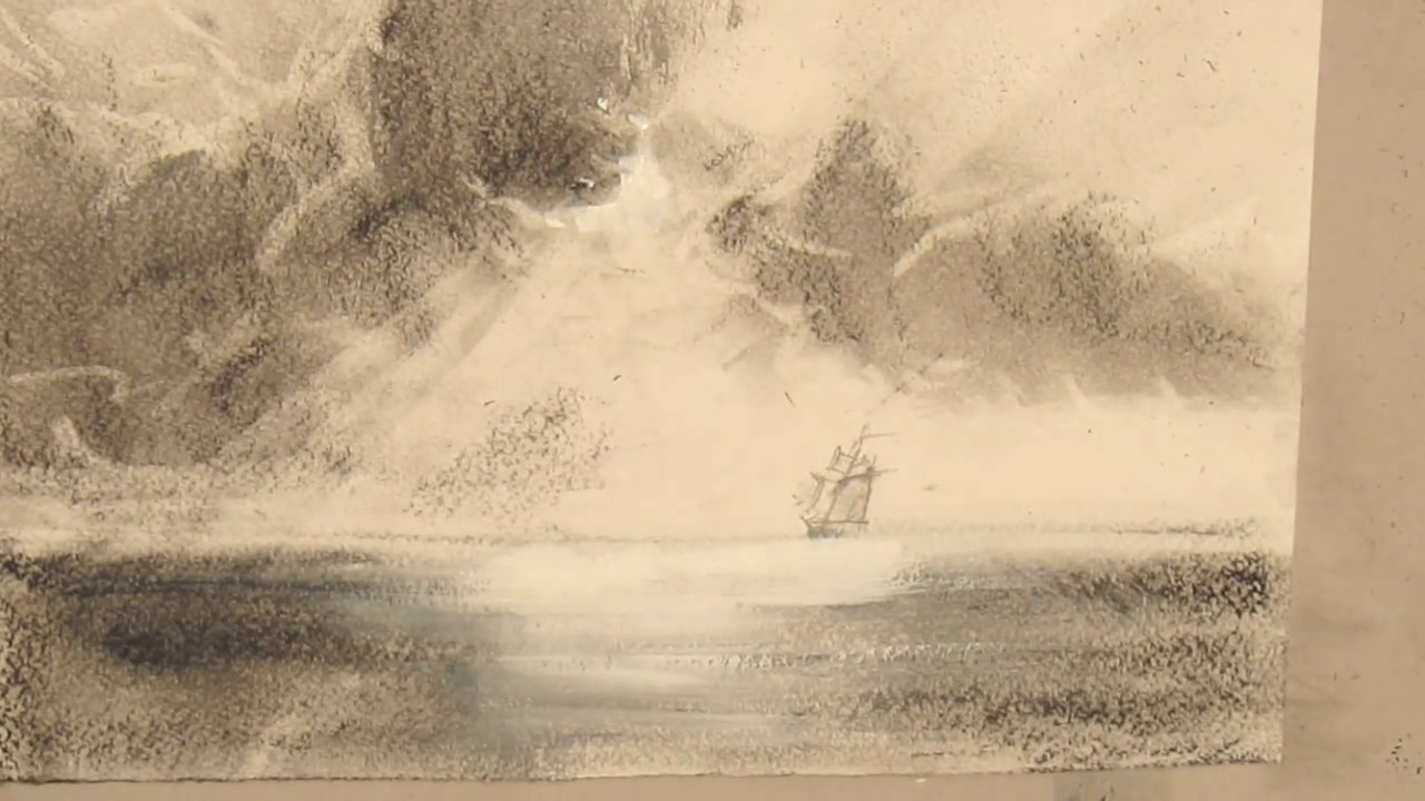 1280x720 ocean the sun's rays through the clouds sketch marine paintings - Sun Rays Drawing