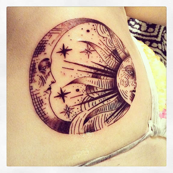 575x575 Elegant Sun Tattoos Designs - Sun Tattoo Drawing