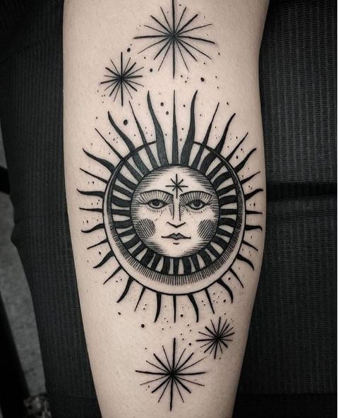 Sun Tattoo Drawing at PaintingValley.com | Explore collection of Sun ...