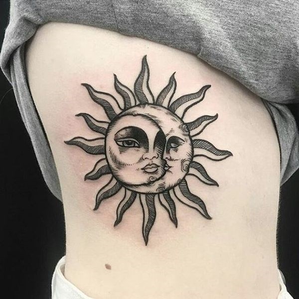 600x600 wonderful sun and moon tattoo designs you will love - Sun Tattoo Drawing