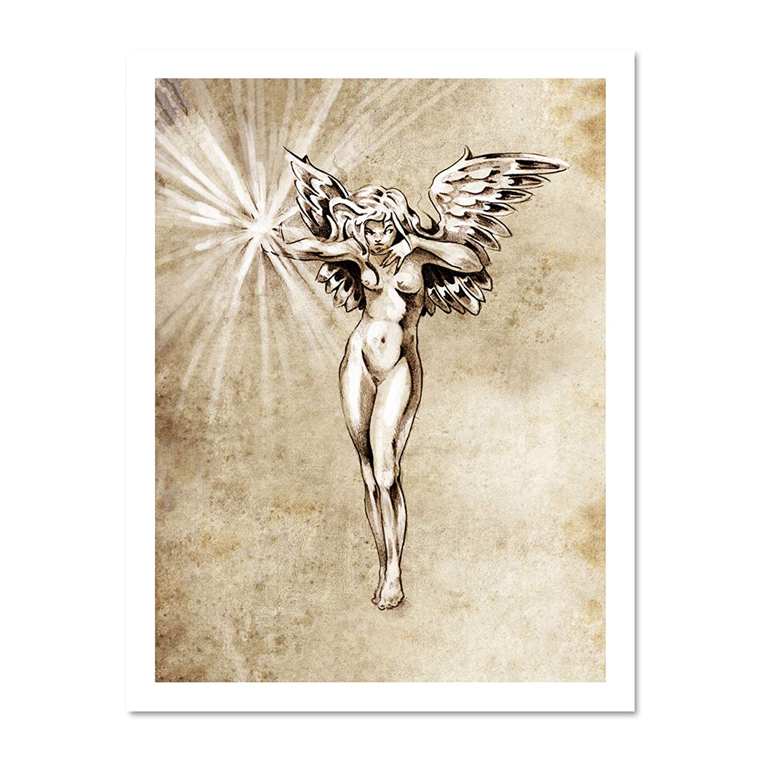 1500x1500 Painting Drawing Tattoo Sketch Sunbeam Fairy Grunge Art Print - Sunbeam Drawing