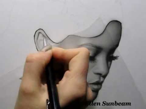 480x360 Speed Drawing Portrait Rihanna - Sunbeam Drawing