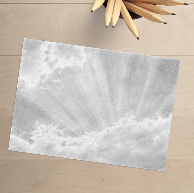 794x792 Sunbeam Drawing Sun Rays Art Sky Drawing Original Etsy - Sunbeam Drawing