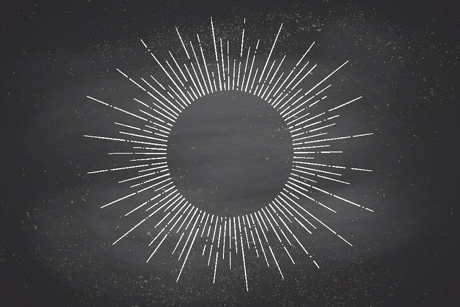 900x600 Linear Drawing Of Light Rays, Sunburst Drawing - Sunburst Drawing