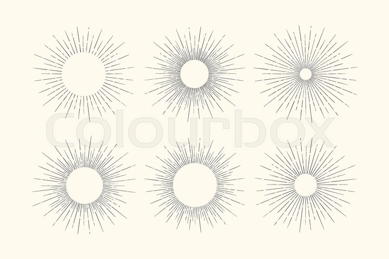 800x533 set of light rays, sunburst and rays stock vector colourbox - Sunburst Drawing